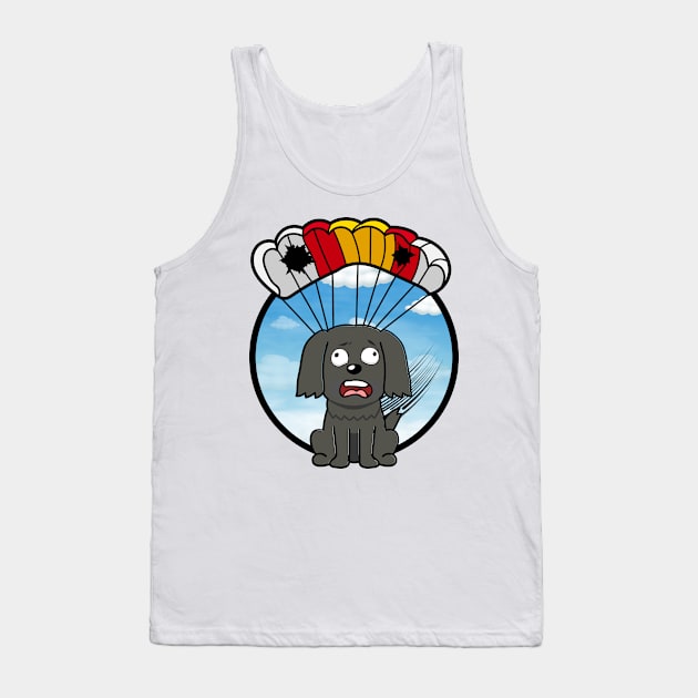 Silly black dog has a broken parachute Tank Top by Pet Station